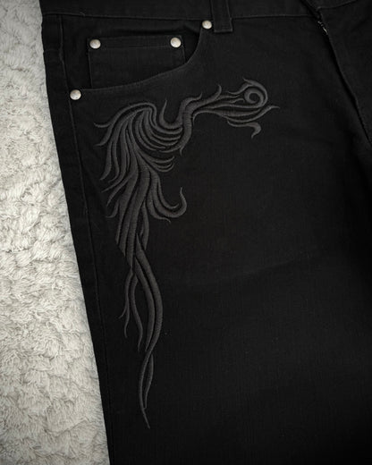 Tornado Mart Tribal Embroider Flared Jeans