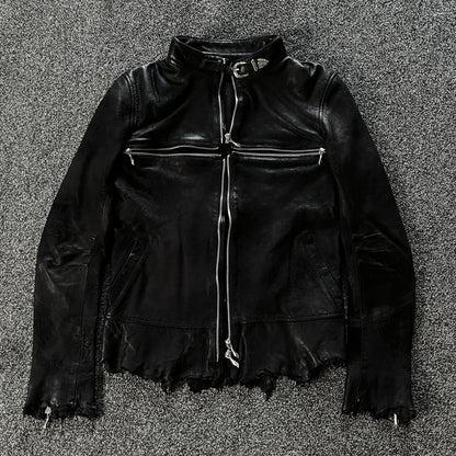 14th Addiction Cross Zip Leather Jacket