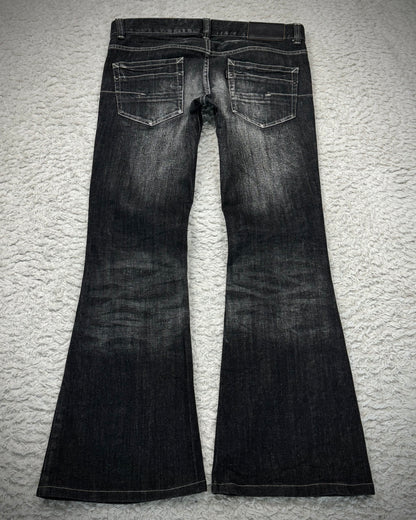 Tornado Mart Clawmarks Washed Flared Jeans