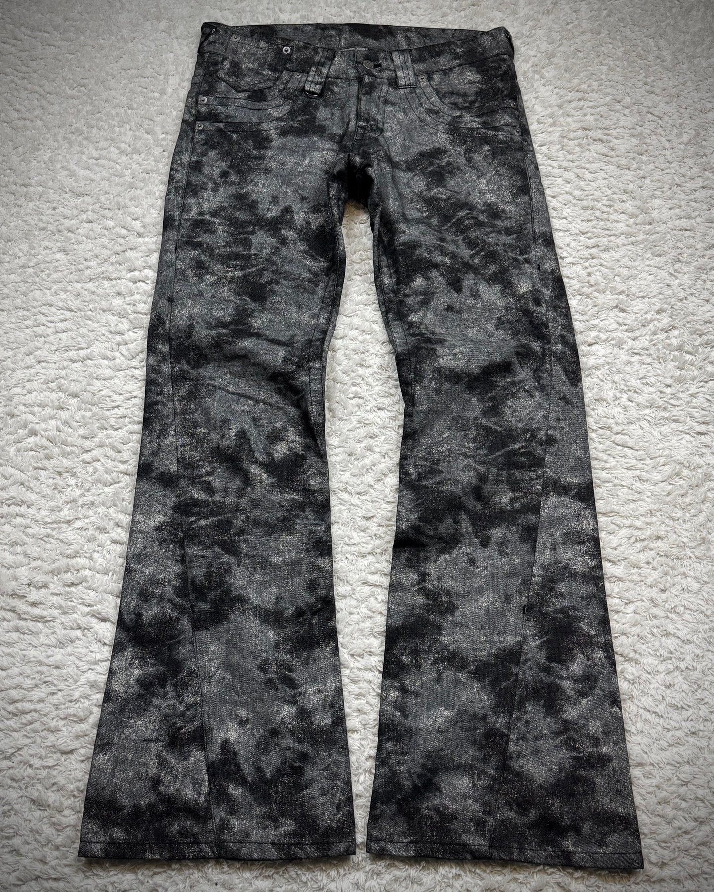Tornado Mart Luster Ash Washed Spiral Flared Pants
