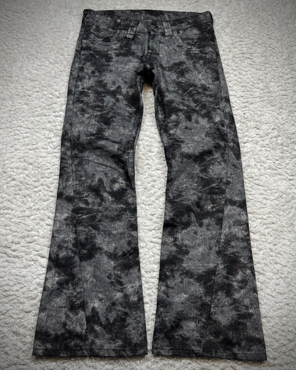 Tornado Mart Luster Ash Washed Spiral Flared Pants
