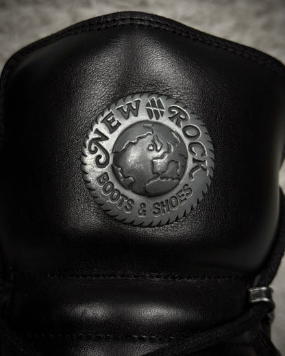 New Rock Steel Heel Leather Boots