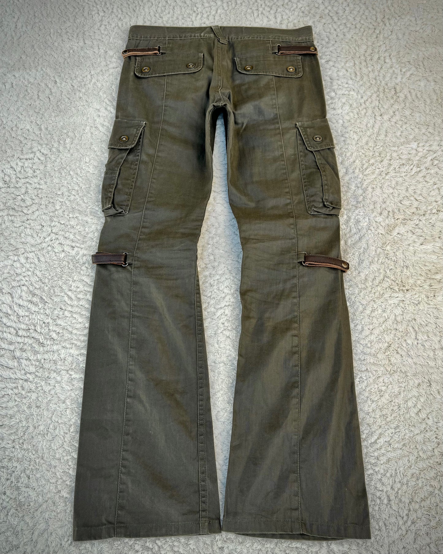 Tornado Mart Waxed Gas Mask Bootcut Cargo Pants