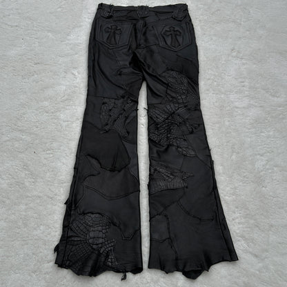 Yasuyuki Ishii Leather Patchwork Pants