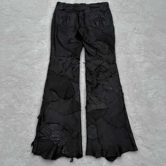 Yasuyuki Ishii Leather Patchwork Pants