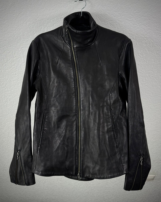 Fuga Spiral Tornado Zip Leather Jacket