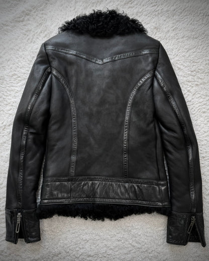 GalaabenD Lamb Fur Lined Leather Jacket