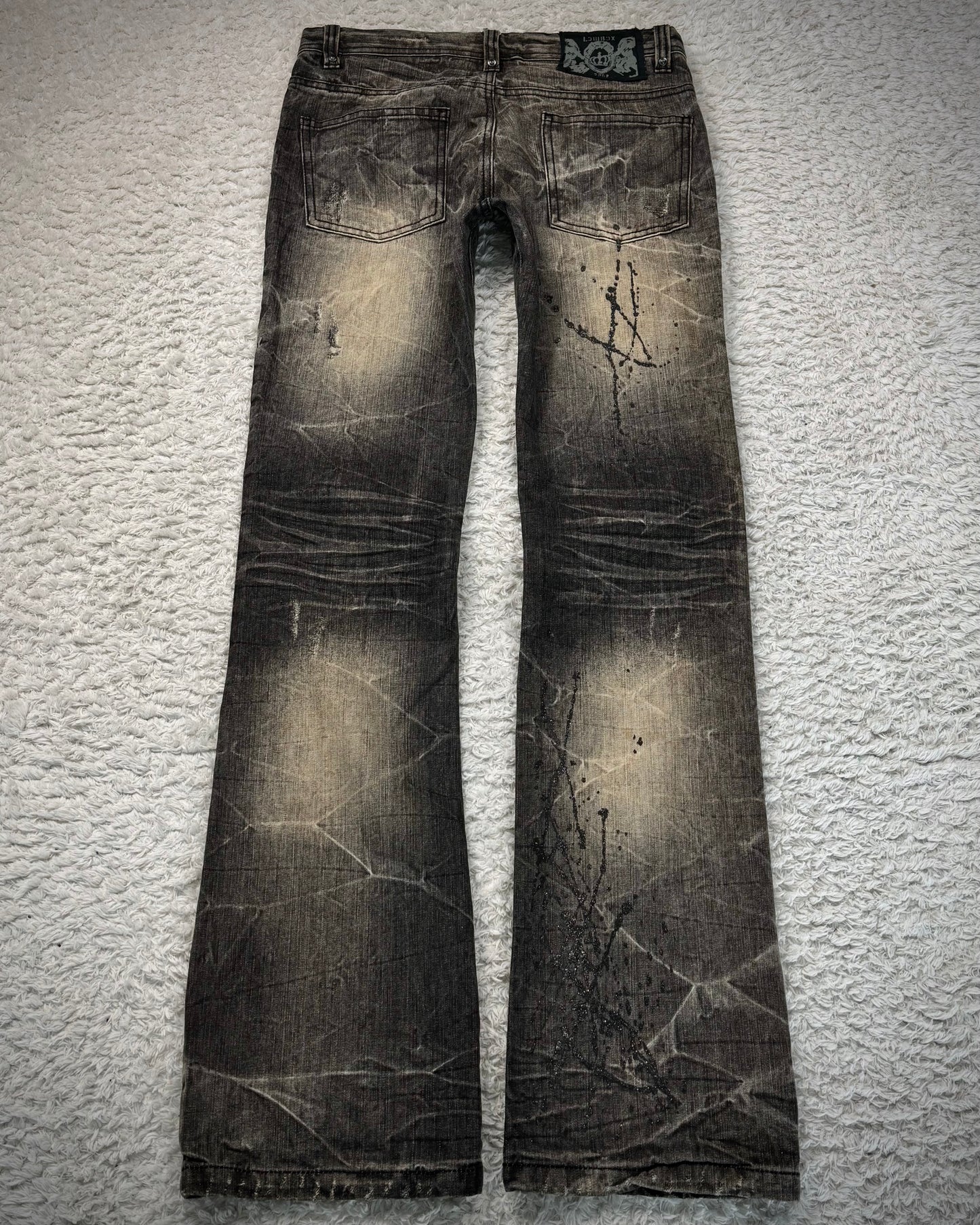 Lowbox Luster Splatter Mud Washed Bootcut Jeans