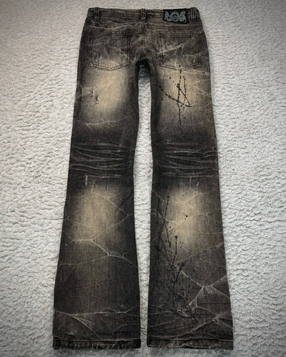 Lowbox Luster Splatter Mud Washed Bootcut Jeans