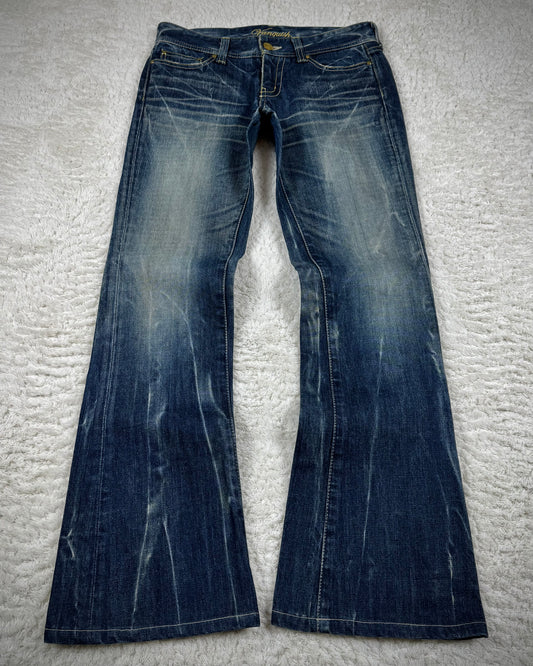 Vanquish Whisker Washed Flared Jeans