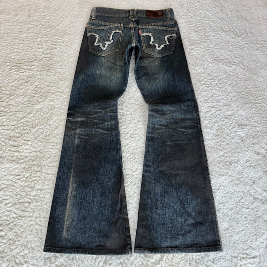 Tornado Mart Coal Washed Flared Jeans