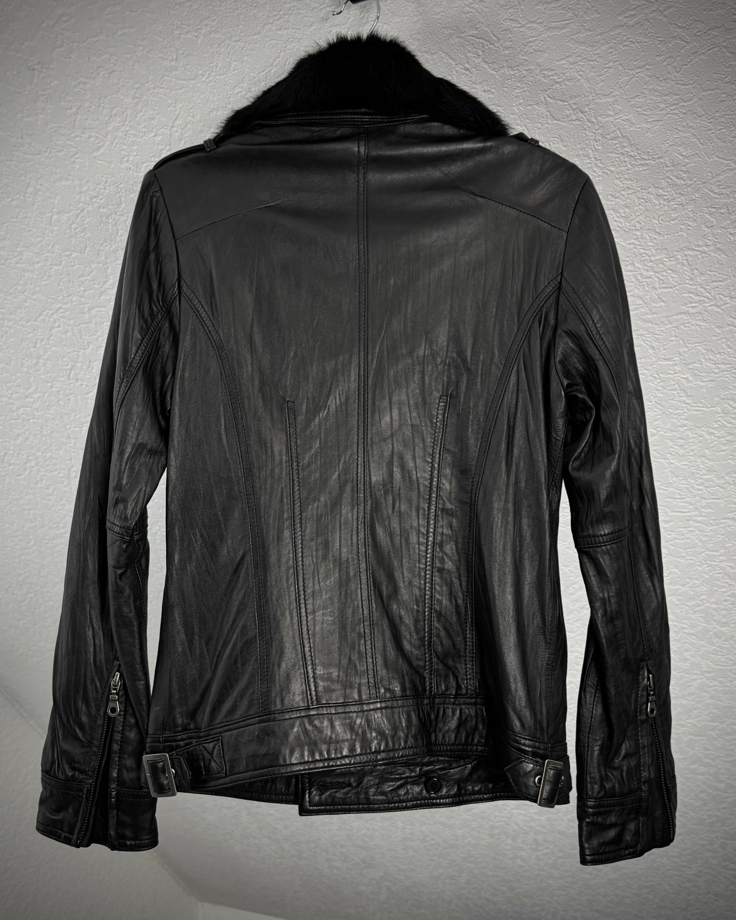 Fuga Fur Napoleon Leather Jacket