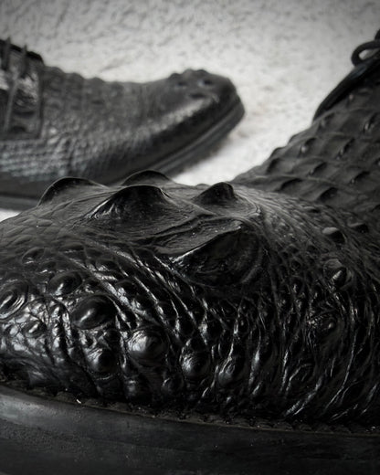 Boss Sunwen Depth Sculpted Crocodile Leather Dress Boots