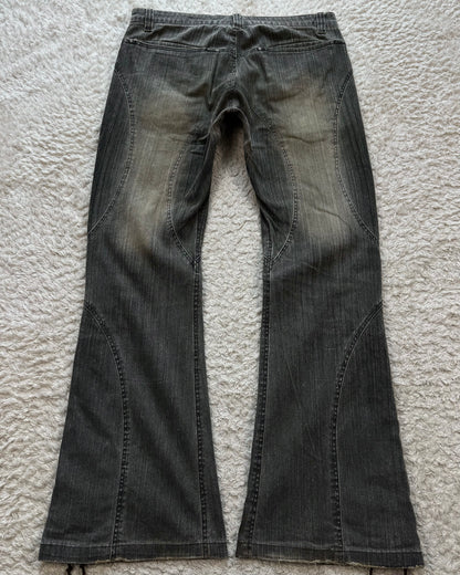 Tornado Mart Mud Washed Lace Up Flared Jeans