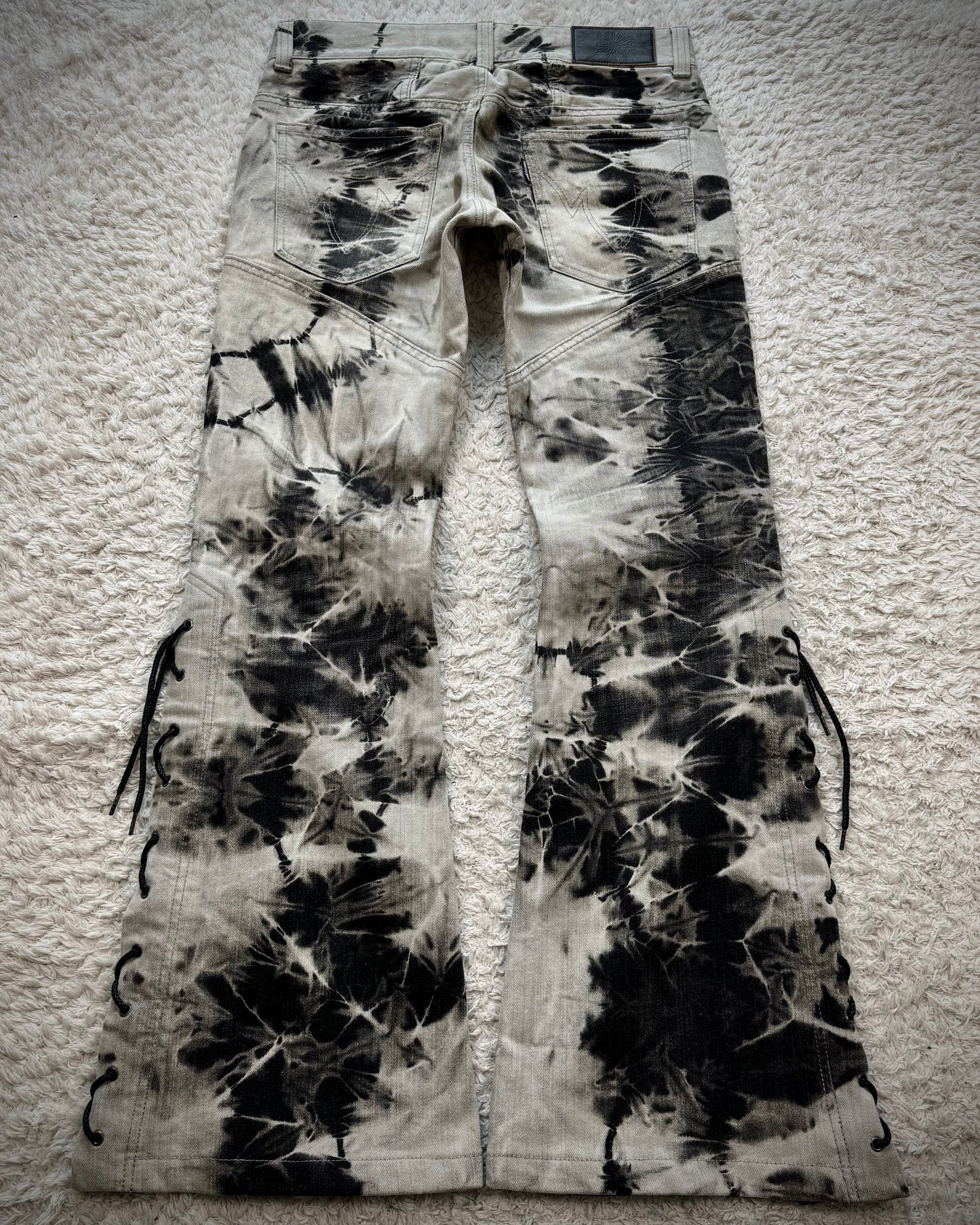 Tornado Mart Smoke Washed Lace Up Flared Jeans