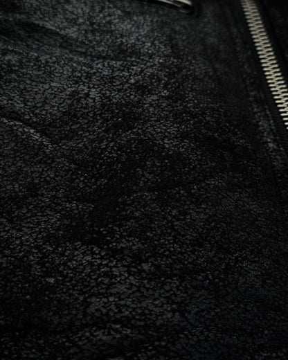 291295=HOMME Cracked Waxed Fur  Jacket