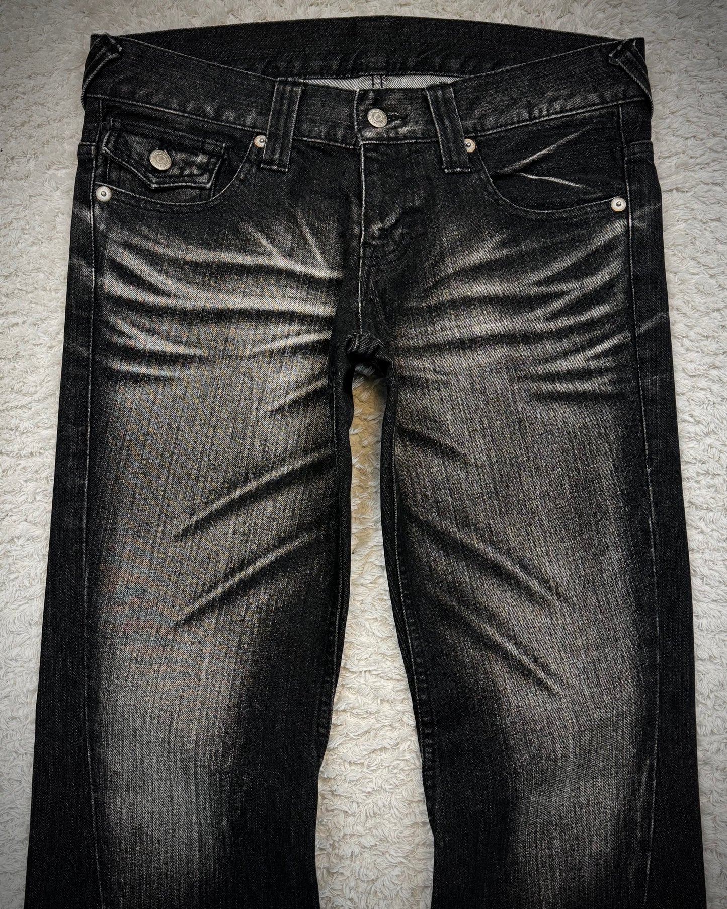 Tornado Mart Clawmarks Washed Spiral Flared Jeans