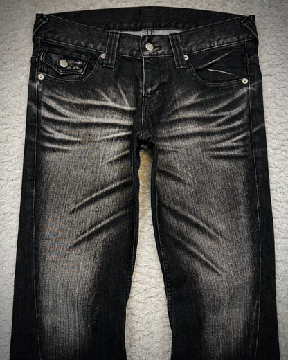 Tornado Mart Clawmarks Washed Spiral Flared Jeans