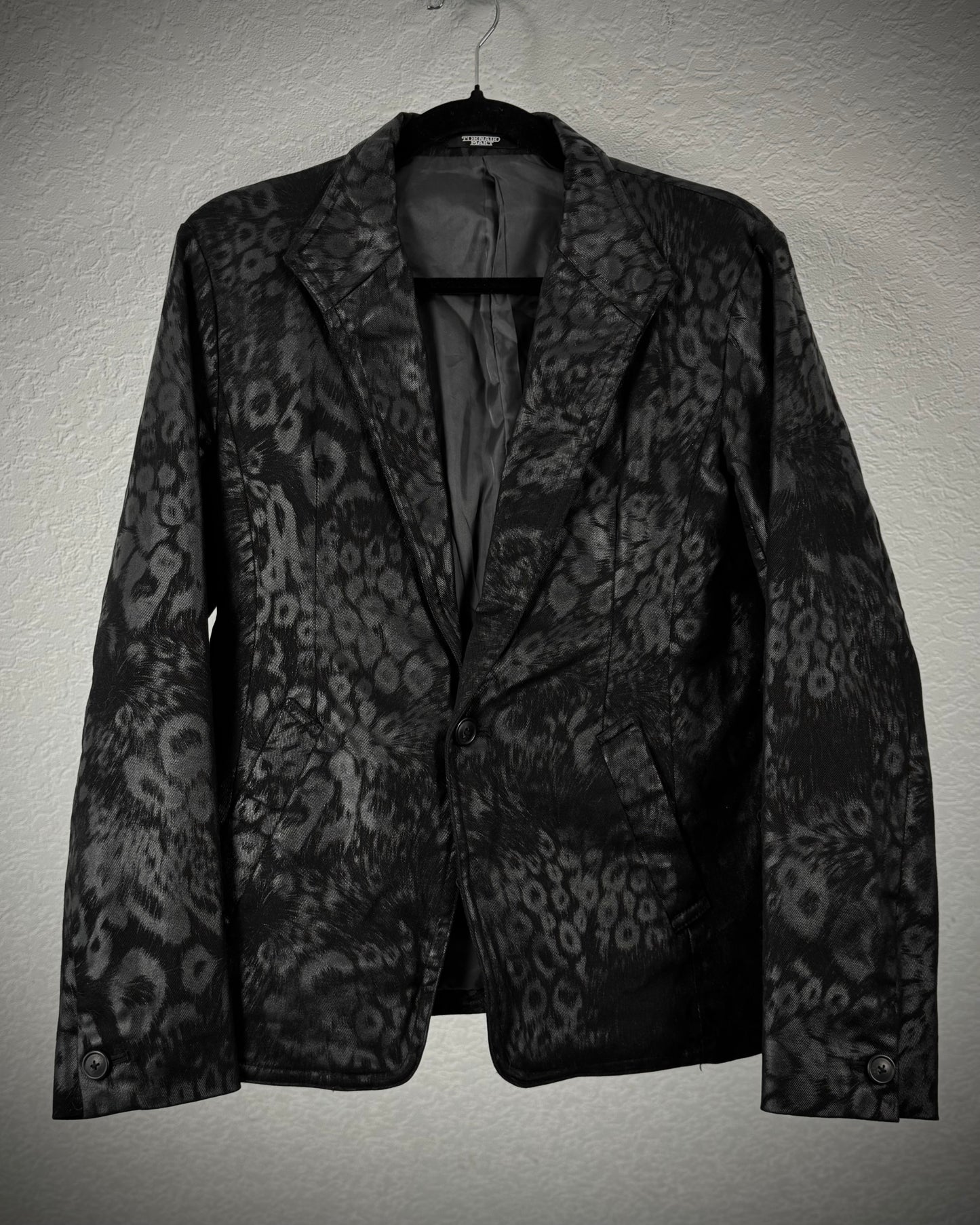 Tornado Mart Leopard Waxed Blazer