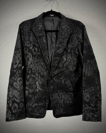 Tornado Mart Leopard Waxed Blazer