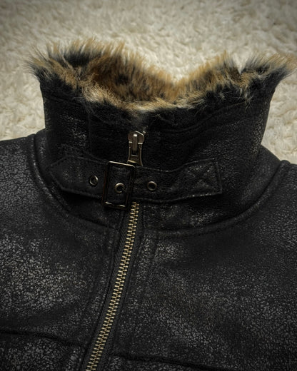 Scoopman Luster Textured Fur Lined Jacket