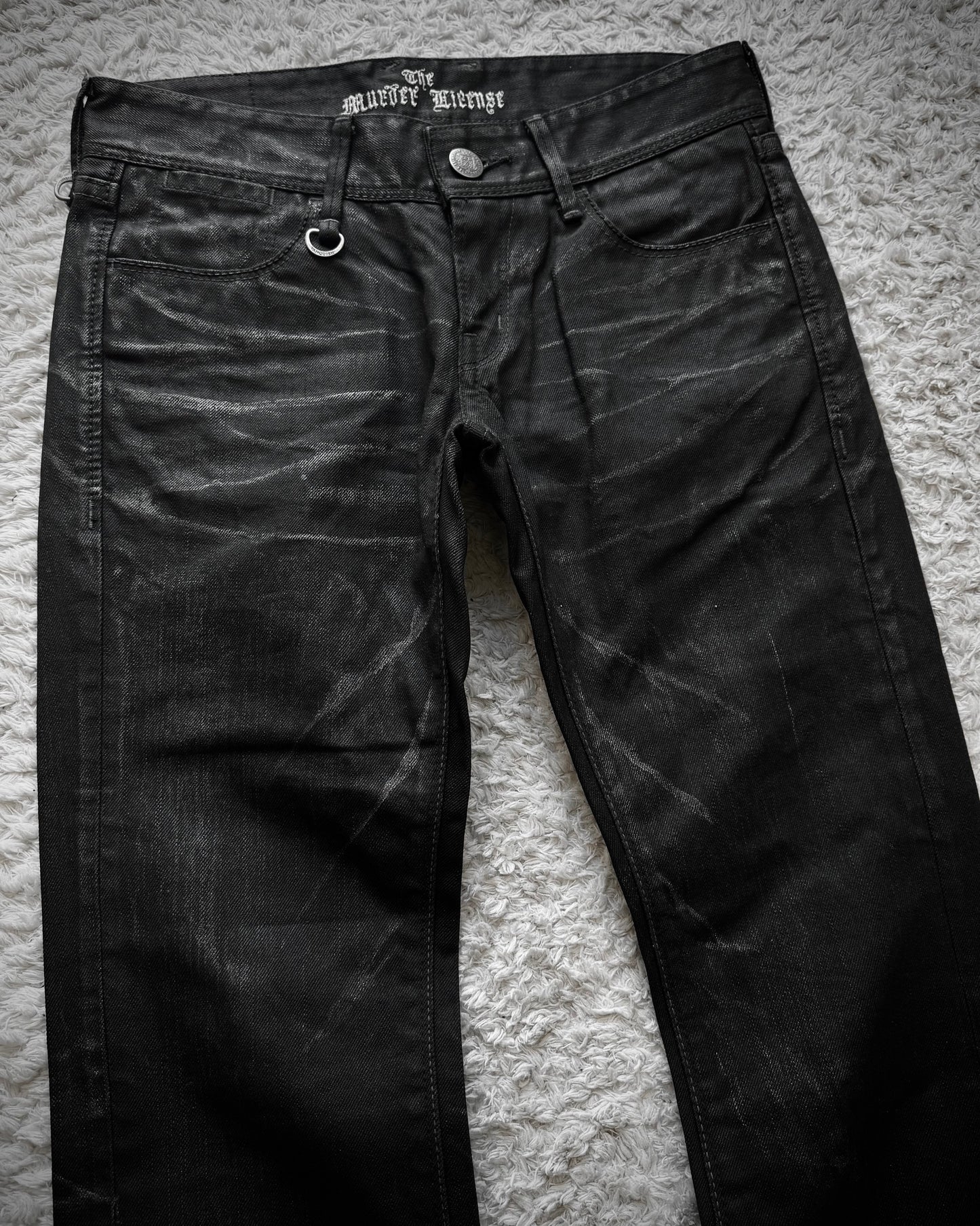 Vanquish x Murder License Waxed Clawmarks Bootcut Jeans