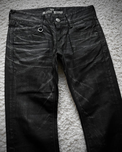 Vanquish x Murder License Waxed Clawmarks Bootcut Jeans