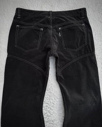 Tornado Mart Croco Pattern Lace Flared Lace Up Pants