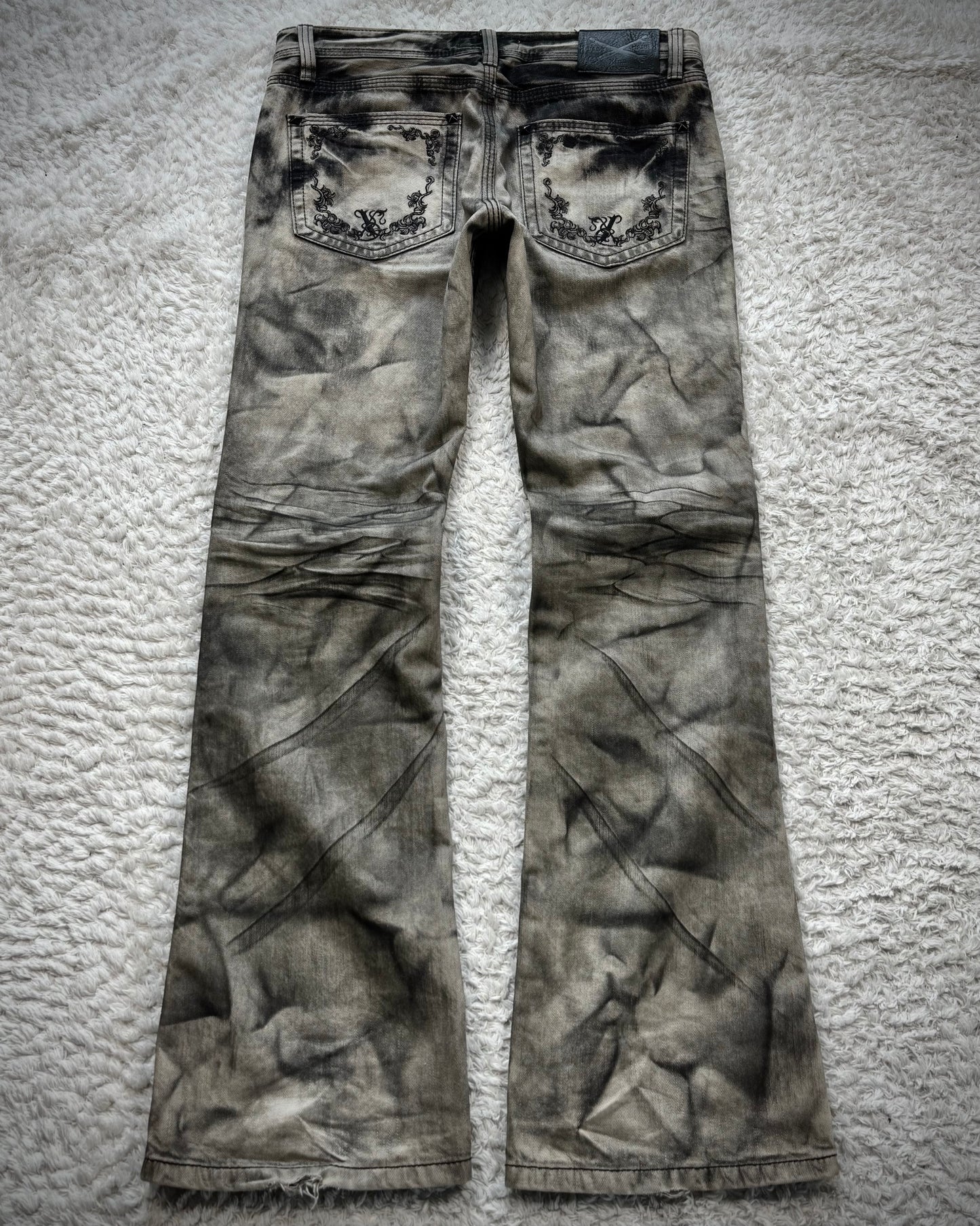 Xfrm Studded Clawmarks Washed Bootcut Jeans