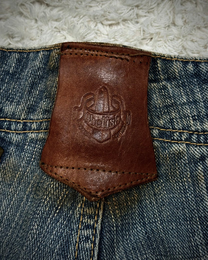 Obelisk Star Studded Vintage Flared Jeans