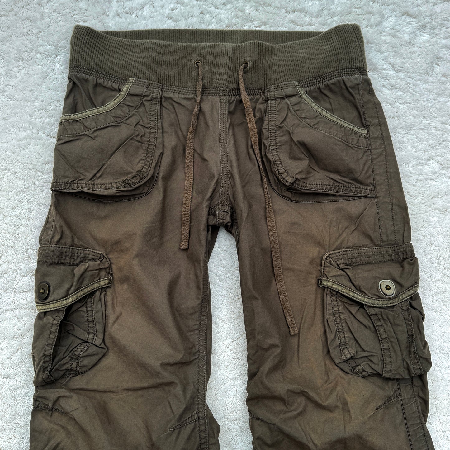 G.O.A Khaki Gas Mask Flared Cargo Pants