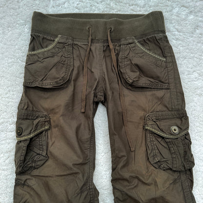 G.O.A Khaki Gas Mask Flared Cargo Pants