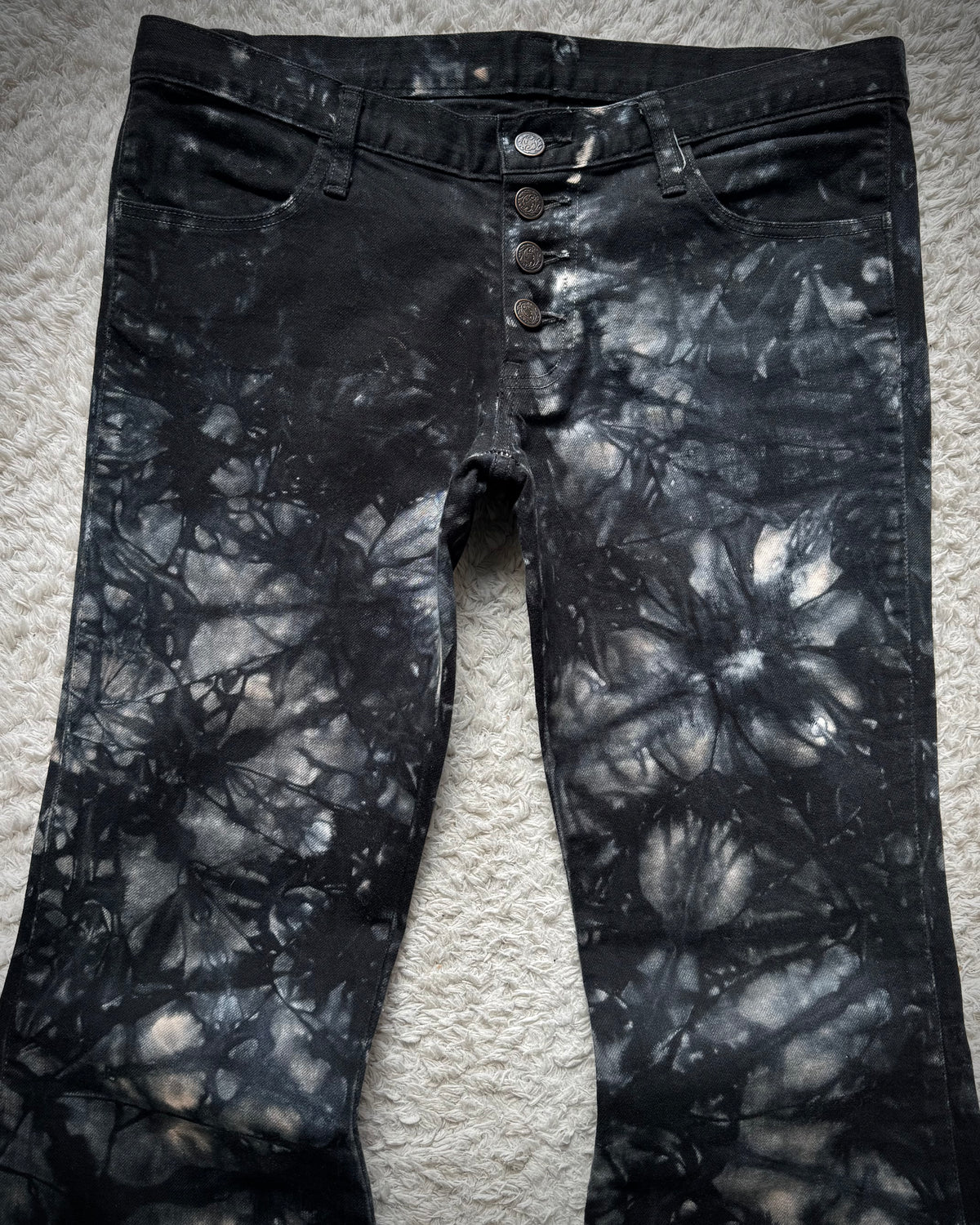 Dee Dee Marble Washed Bell Bottom Flared Jeans