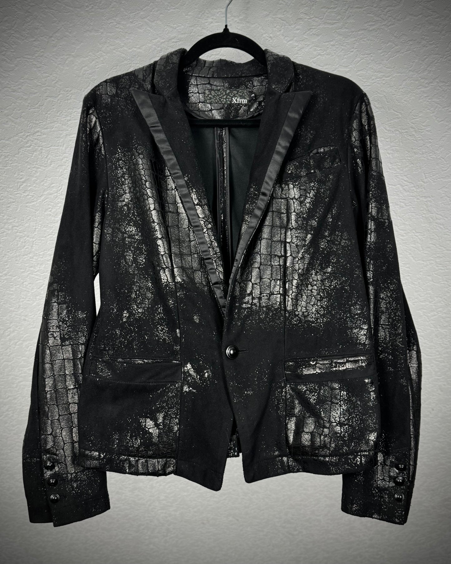 Xfrm Crocodile Waxed Peaked Blazer