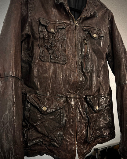 Undercurrent Rust Dyed Quilted Leather Jacket