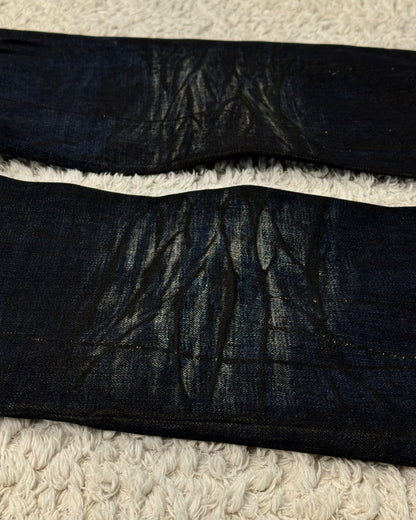 Jack Rose Clawmarks Coated Flared Jeans