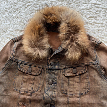 Hare Mud Wash Fur Denim Jacket