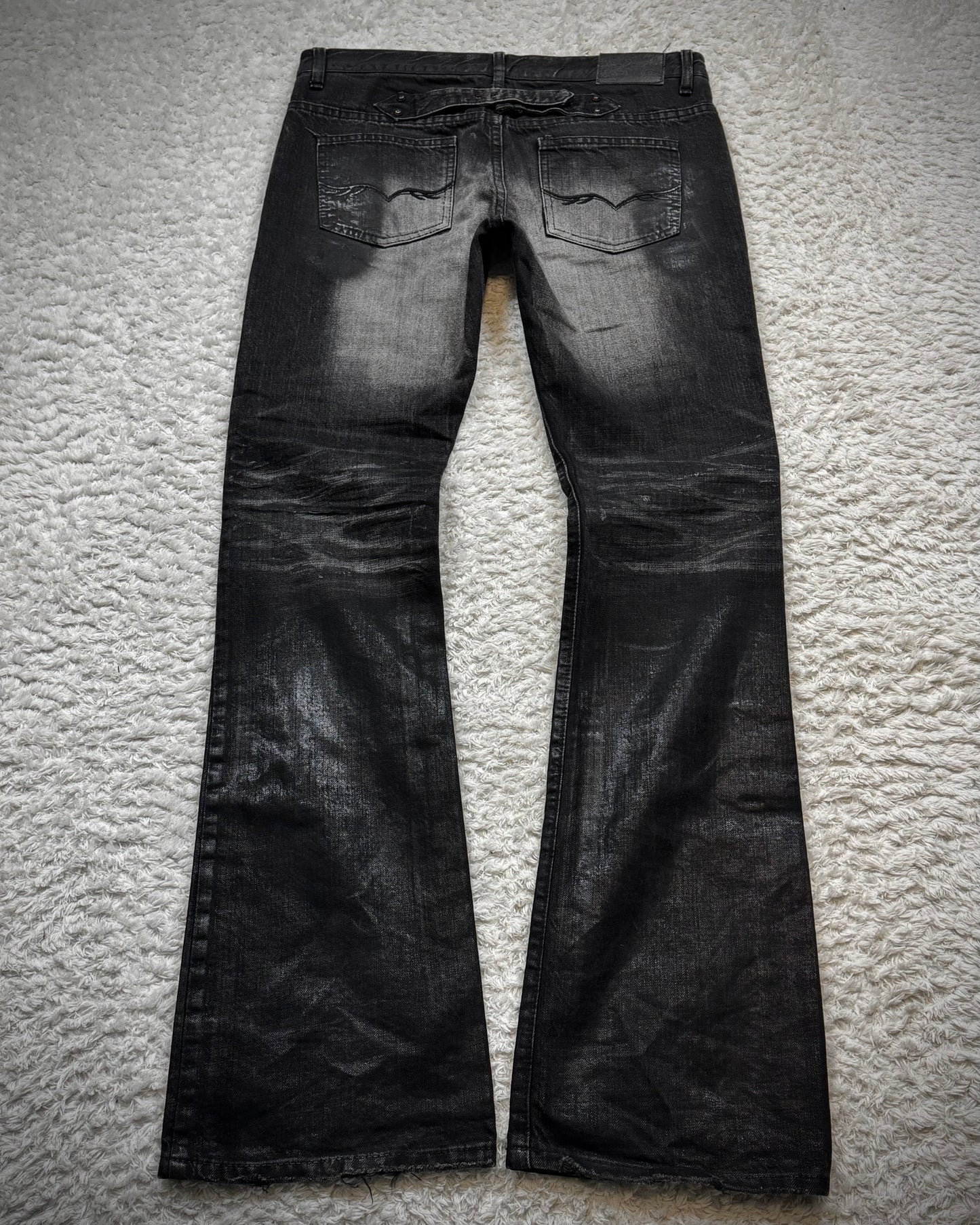 Fuga Waxed Whisker Coated Bootcut Jeans