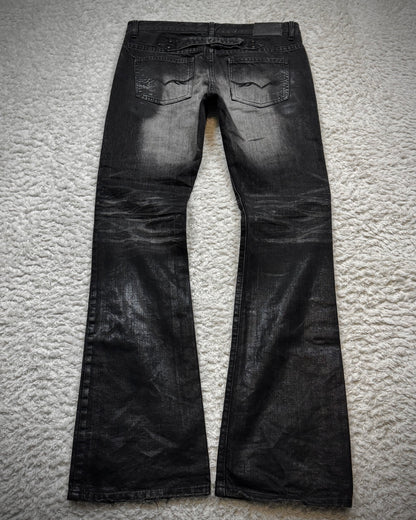 Fuga Waxed Whisker Coated Bootcut Jeans
