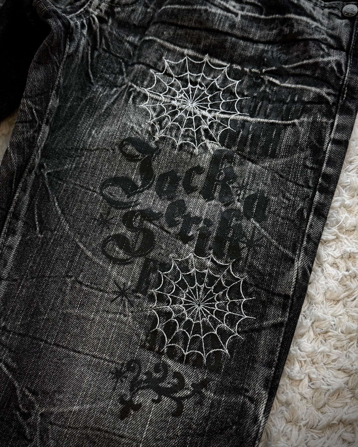 Jack Serika Spider Web Clawmarks Flared Jeans