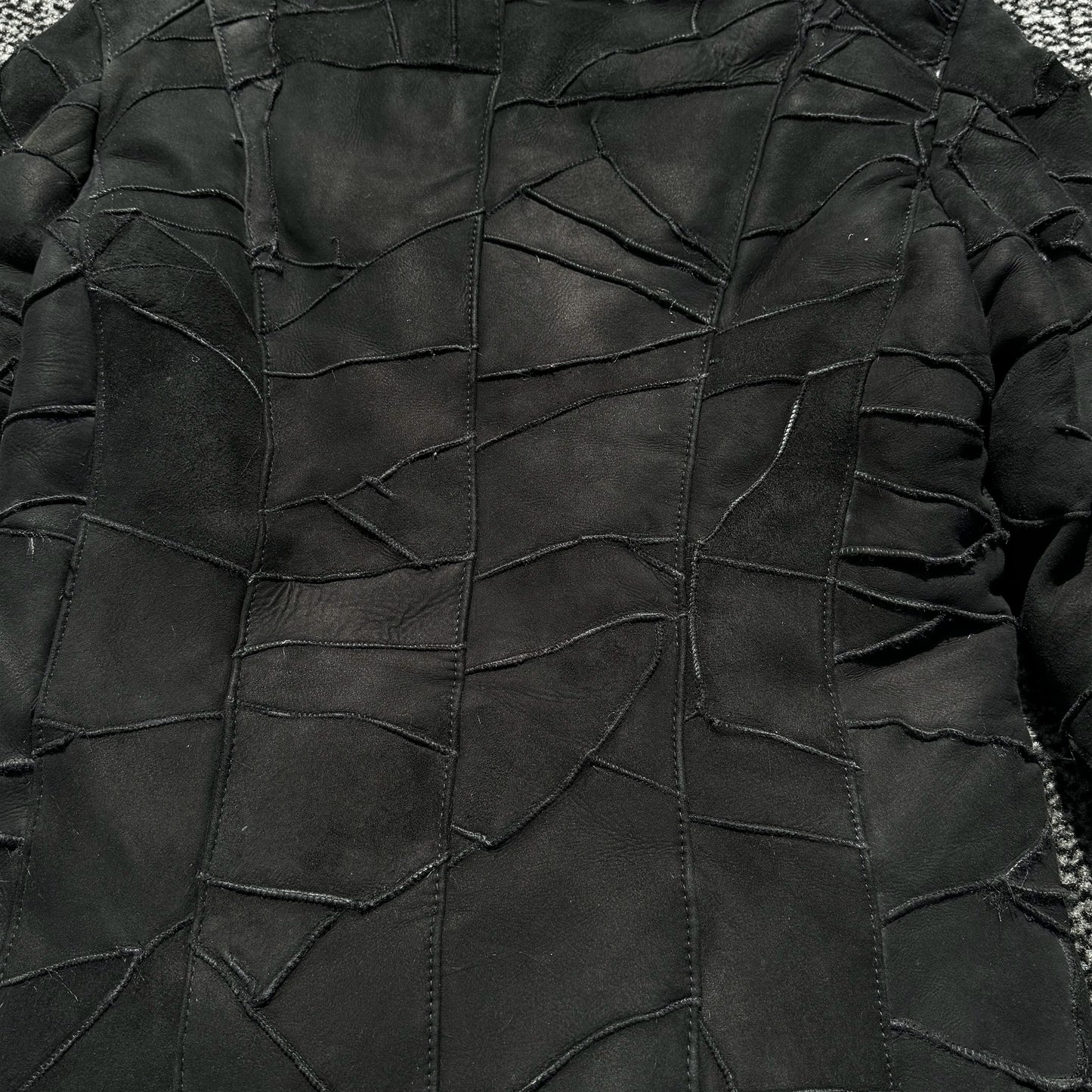 Tornado Mart Leather Patchwork & Fur Jacket