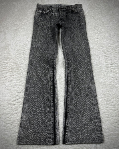 5351 Pour Les Hommes Python Coated Flared Jeans