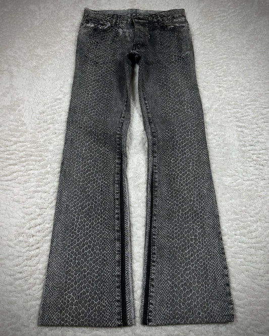 5351 Pour Les Hommes Python Coated Flared Jeans