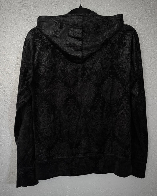 Tornado Mart Micro Velvet Paisley Zip Up Hoodie