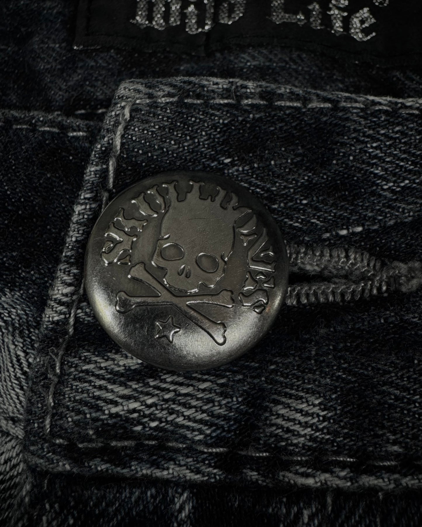 Wild Life Frost Washed Spider Web Bootcut Jeans