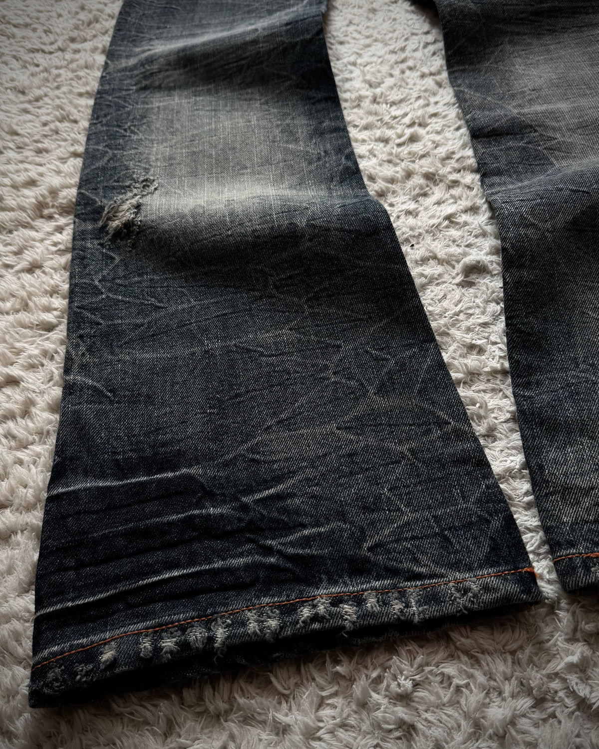 Zero Sail Leather Detailed Vintage Bootcut Jeans