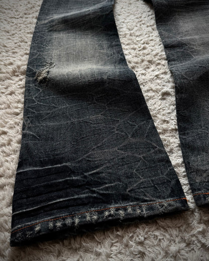 Zero Sail Leather Detailed Vintage Bootcut Jeans