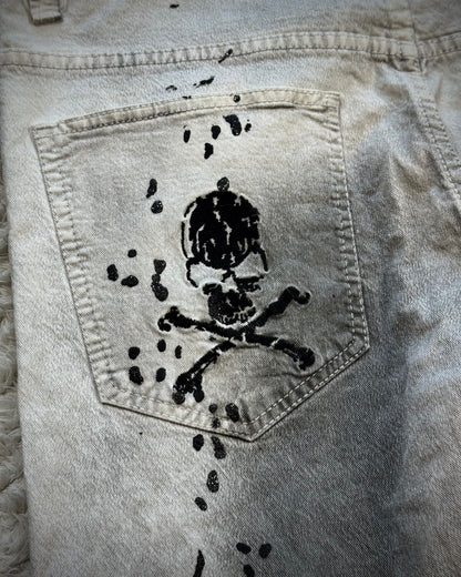 K.U.I Whisker Washed Luster Splatter Bootcut Jeans