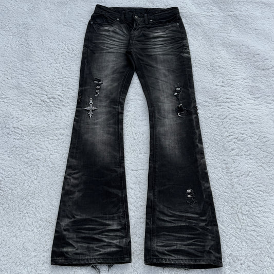 Fuga Pierced & Studded Flared Jeans