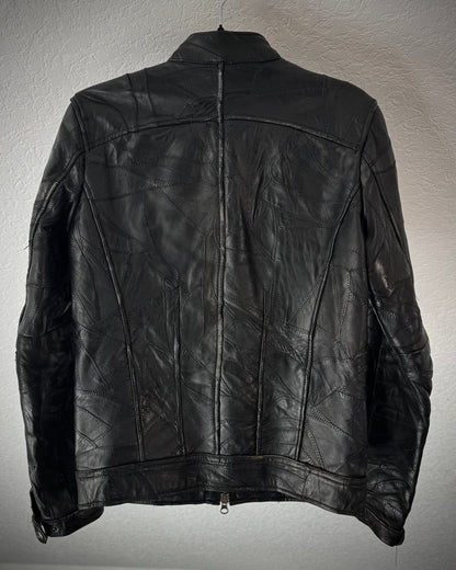 Rattle Trap Scar Stitched Leather Patchwork Jacket